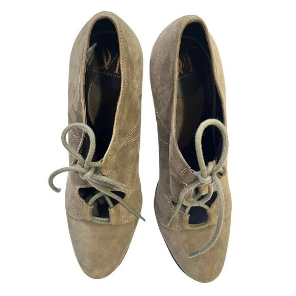 Diane von Furstenberg Women's Tan Suede Lace Up Stiletto Heels Pump Size 7 - Picture 5 of 11